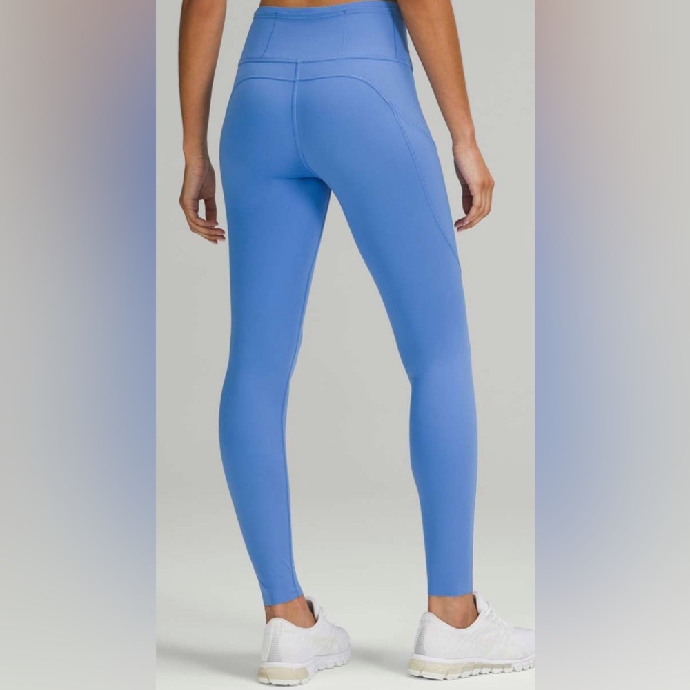 NWOT Lululemon Fast and Free Brushed Fabric High-Rise Tight 28" Blue Nile